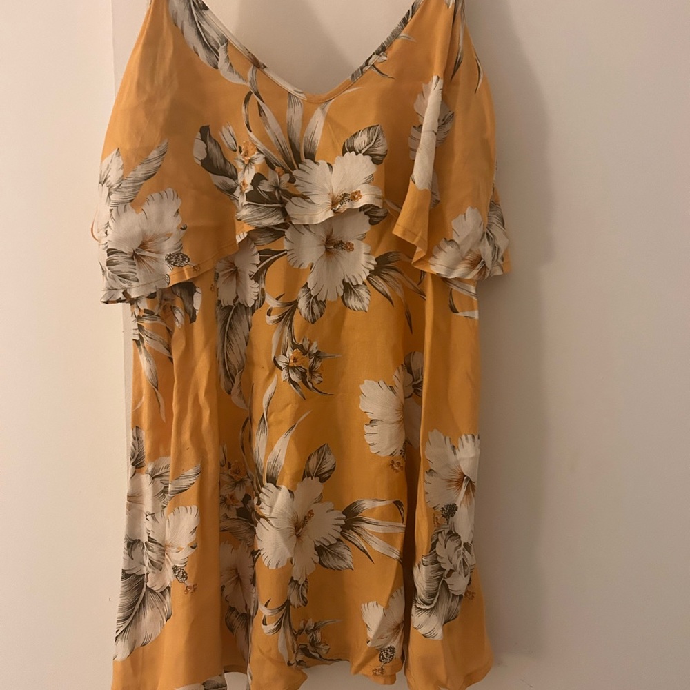 Floral Orange Sleeveless Dress